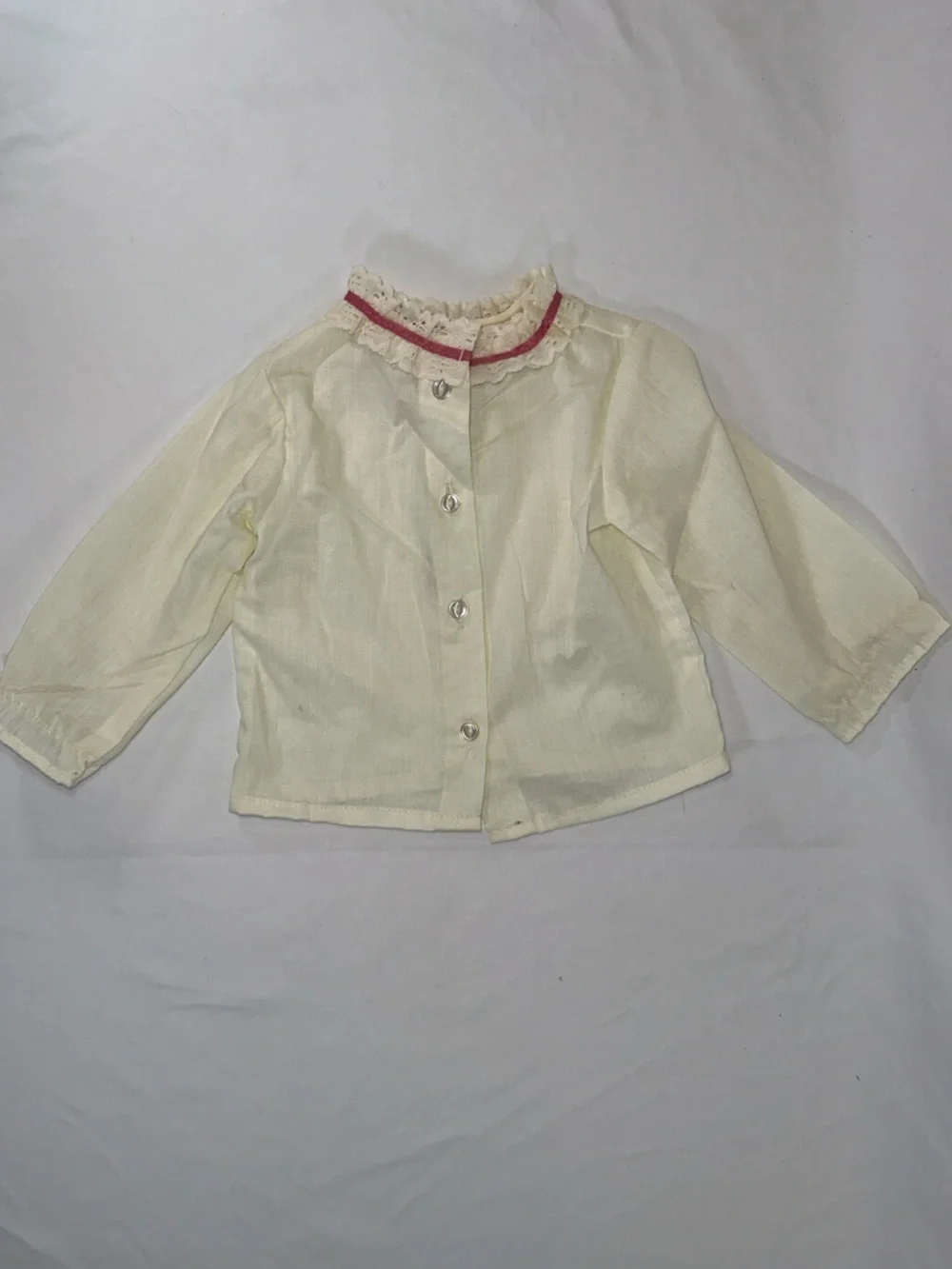 Vintage Carters Baby Blouse Size 12 Months Made in USA Lace Collar Top